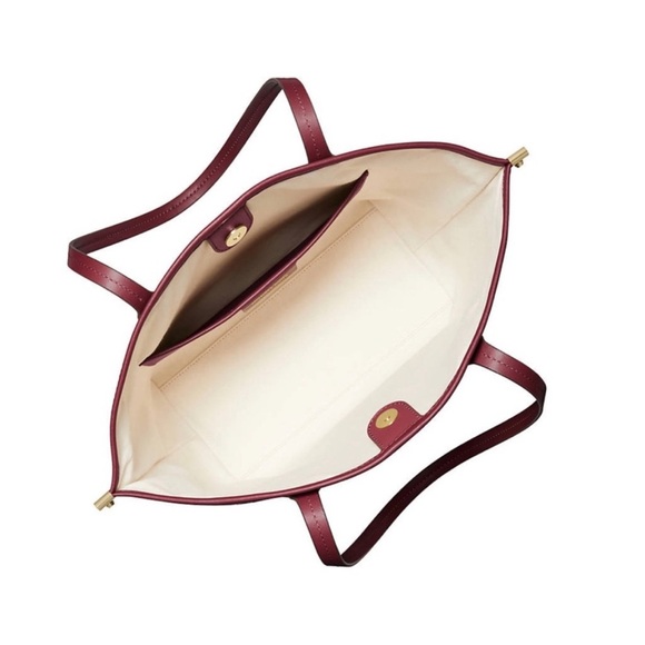 NWOT Michael Kors Burgundy Jane Croc Embossed Leather Large Tote Shoulder Bag - Picture 3 of 4